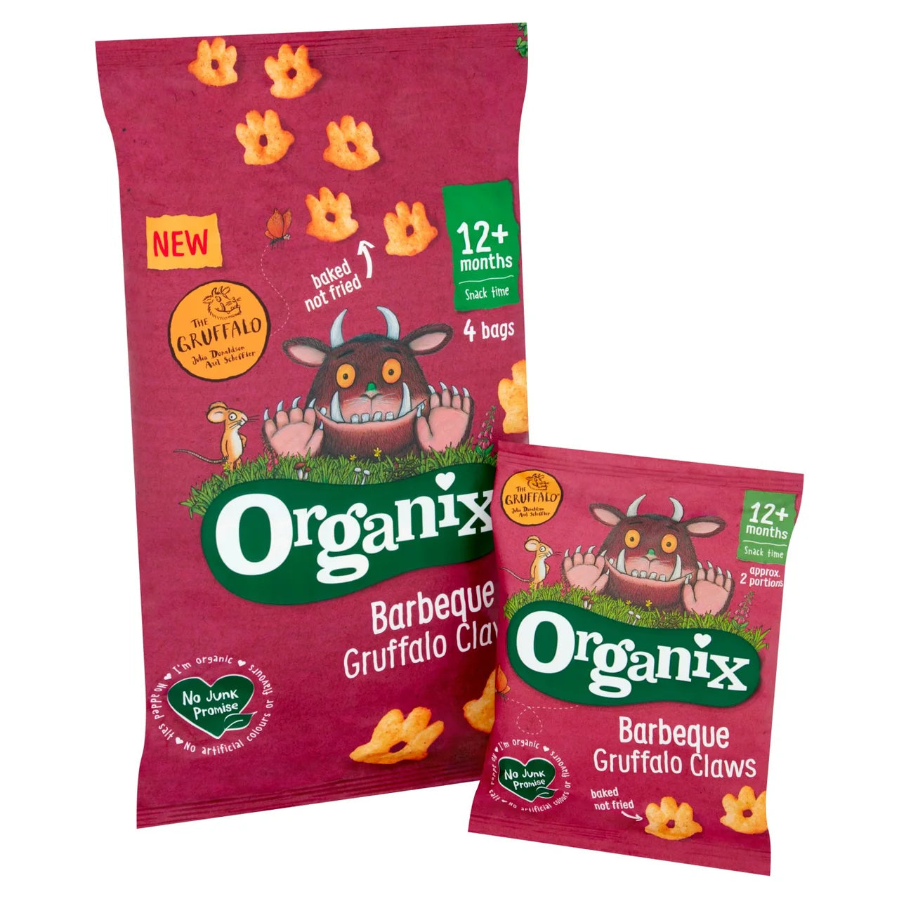 Organix BBQ Gruffalo Claws Toddler Snacks Multipack 4x15g