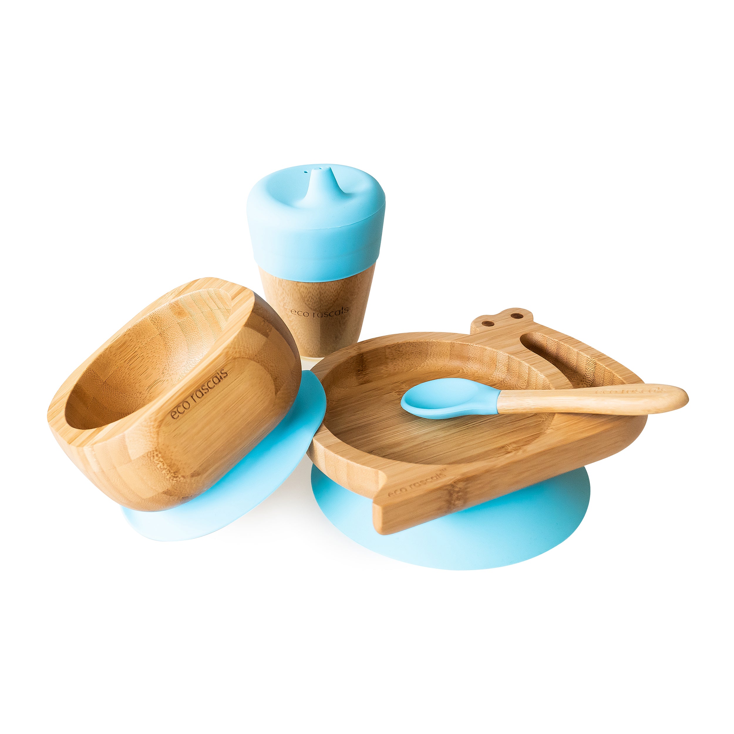 Bamboo Snail Mealtime Gift Set - Blue
