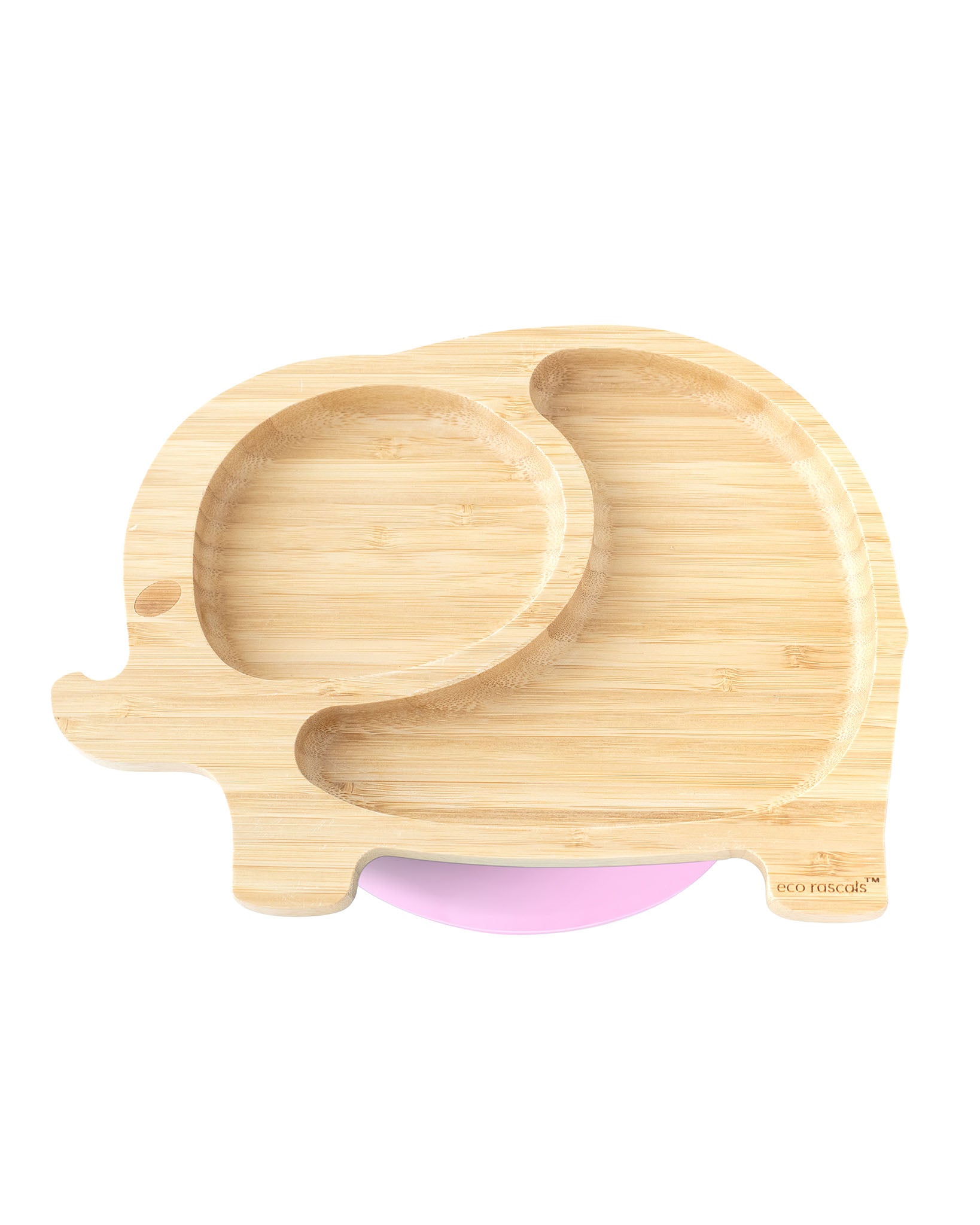 Bamboo Elephant Suction Plate - Pink