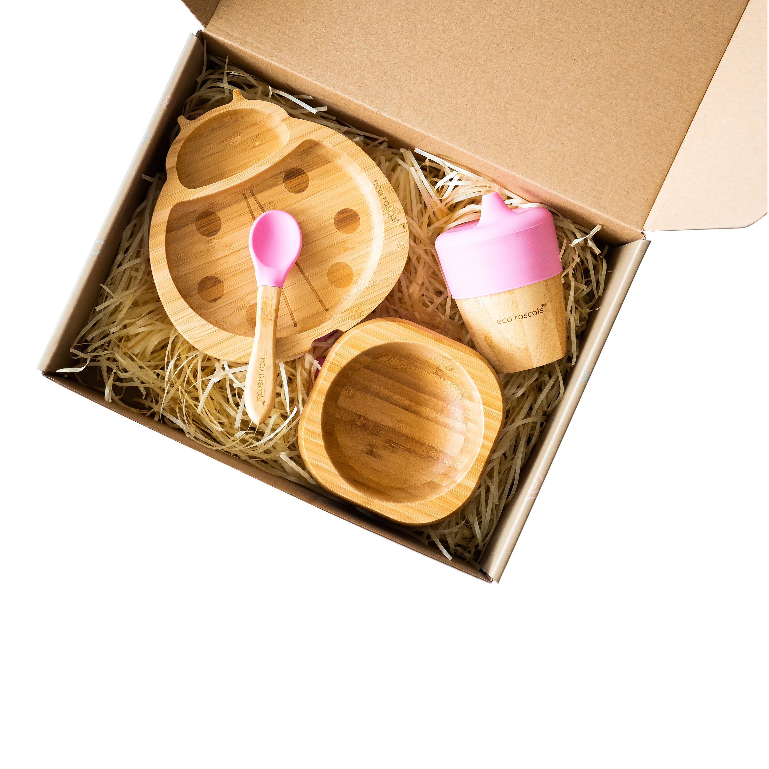 Bamboo Ladybird Mealtime Gift Set - Pink