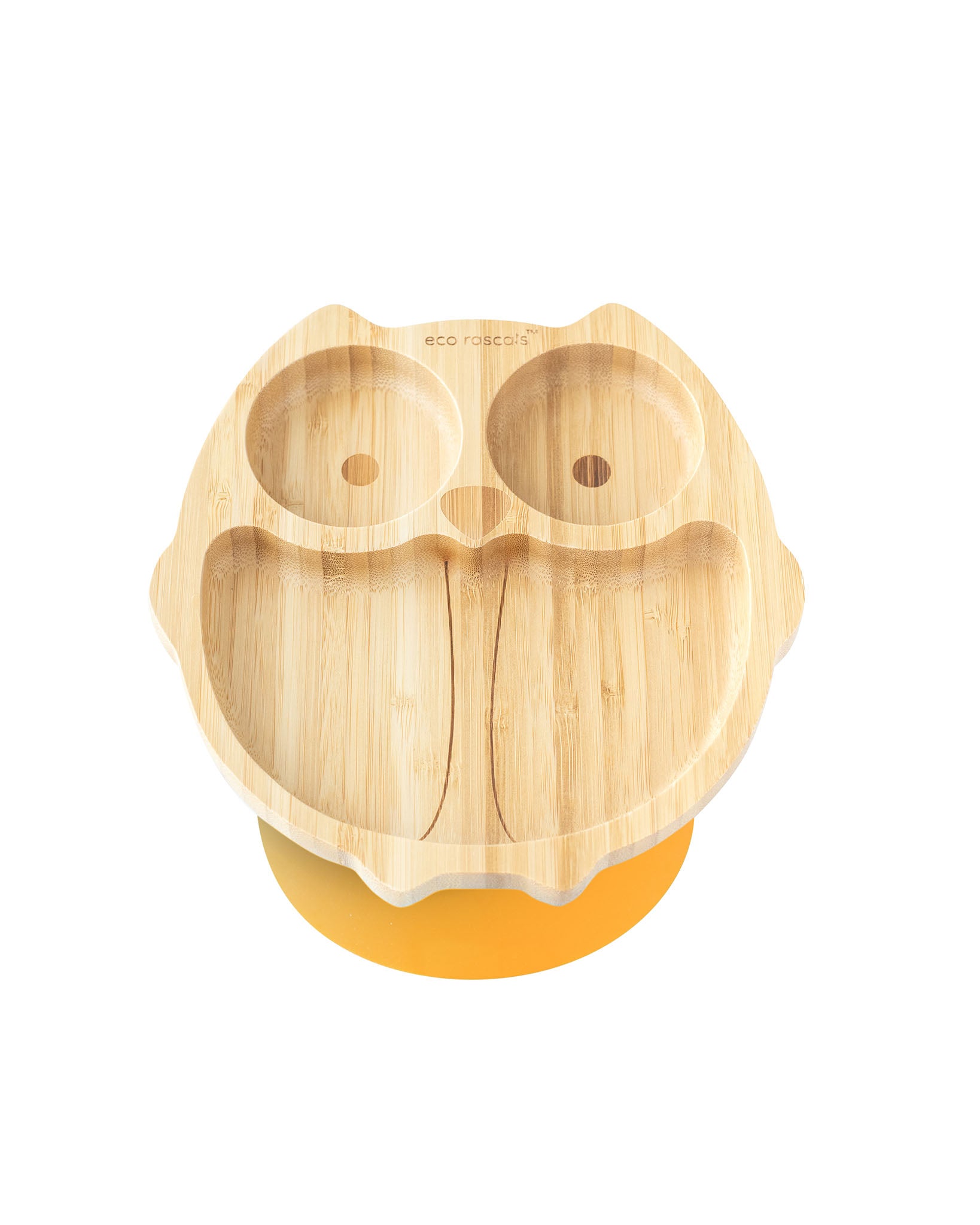 Bamboo Owl Suction Plate - Orange