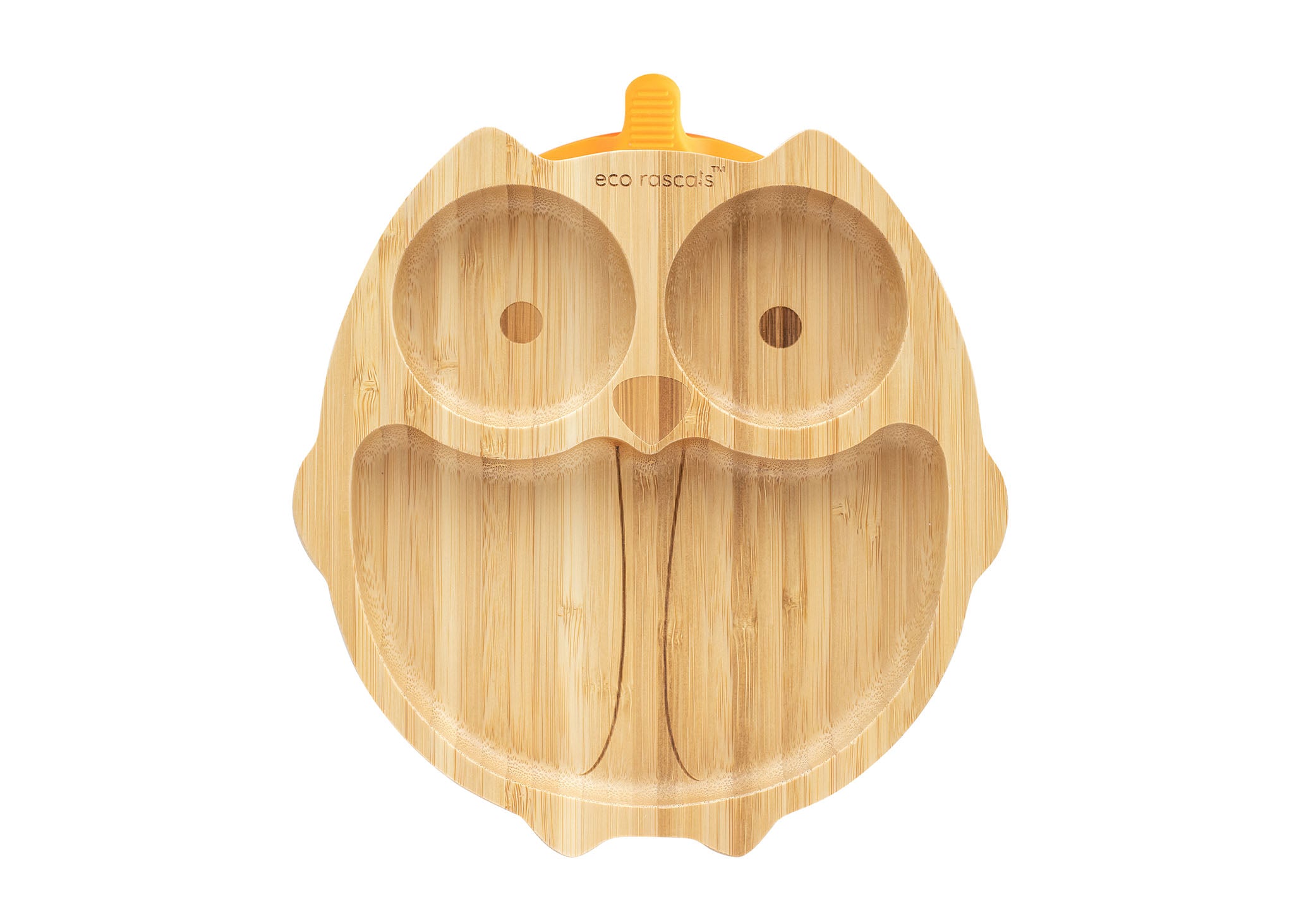 Bamboo Owl Suction Plate - Orange